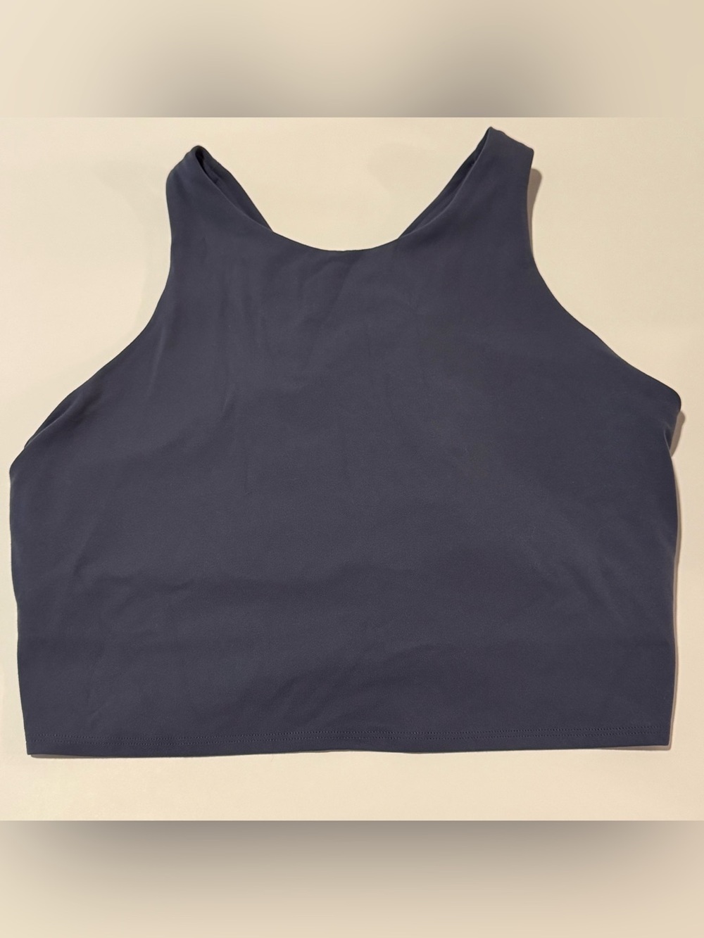 Athleta High Neck Cropped Tank Top - Neutral Blue
